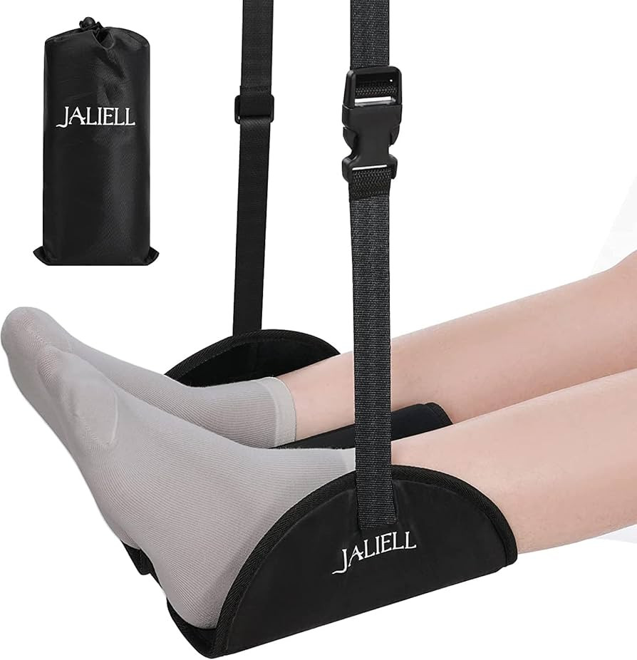 Upgrade Airplane Footrest - JALIELL 2 in 1 Adjustable Foot Hammock with Comfortable Base (Memory ... | Amazon (US)