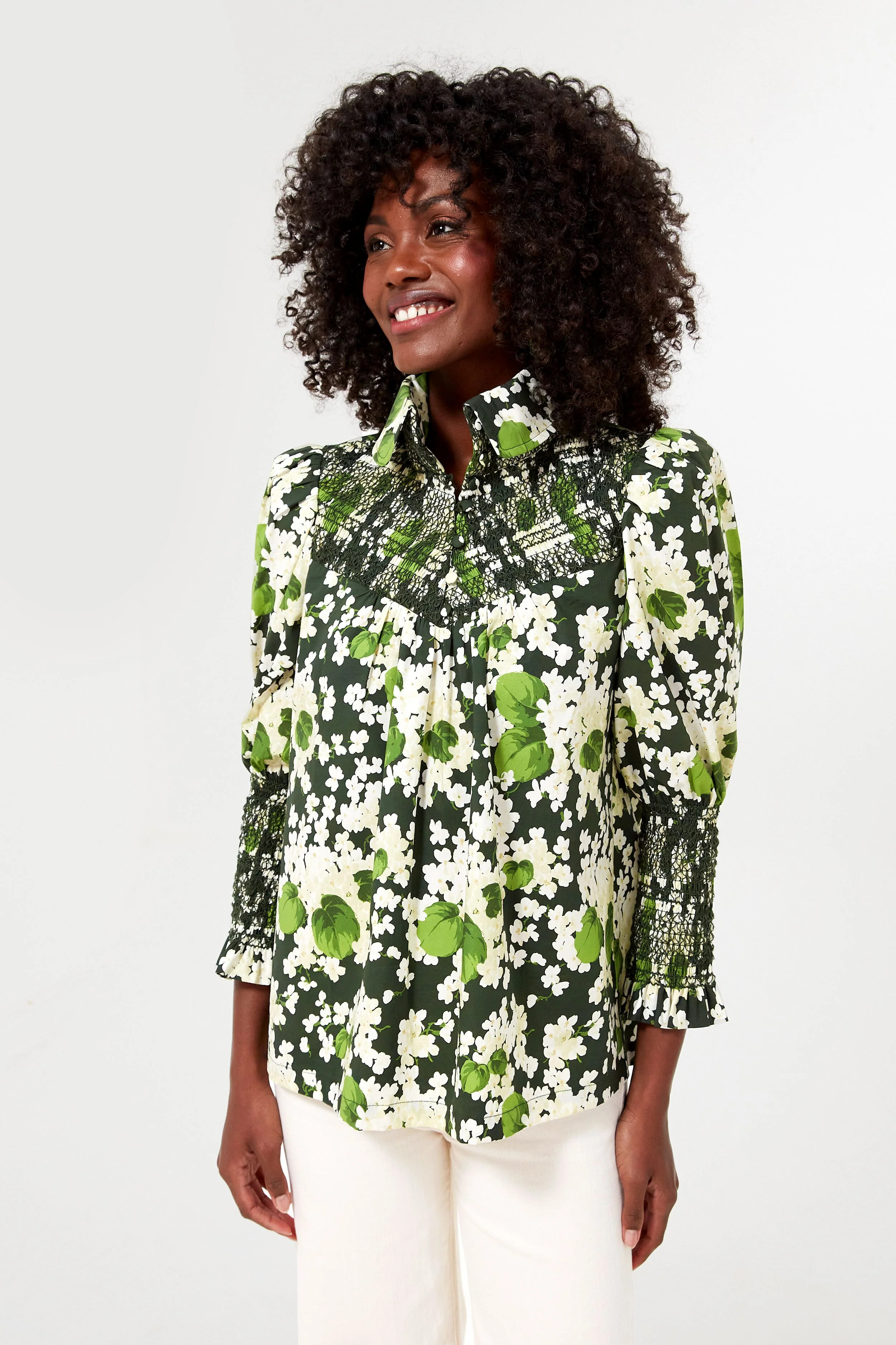 Noir Hydrangea Blooms Haskell Blouse | Tuckernuck (US)