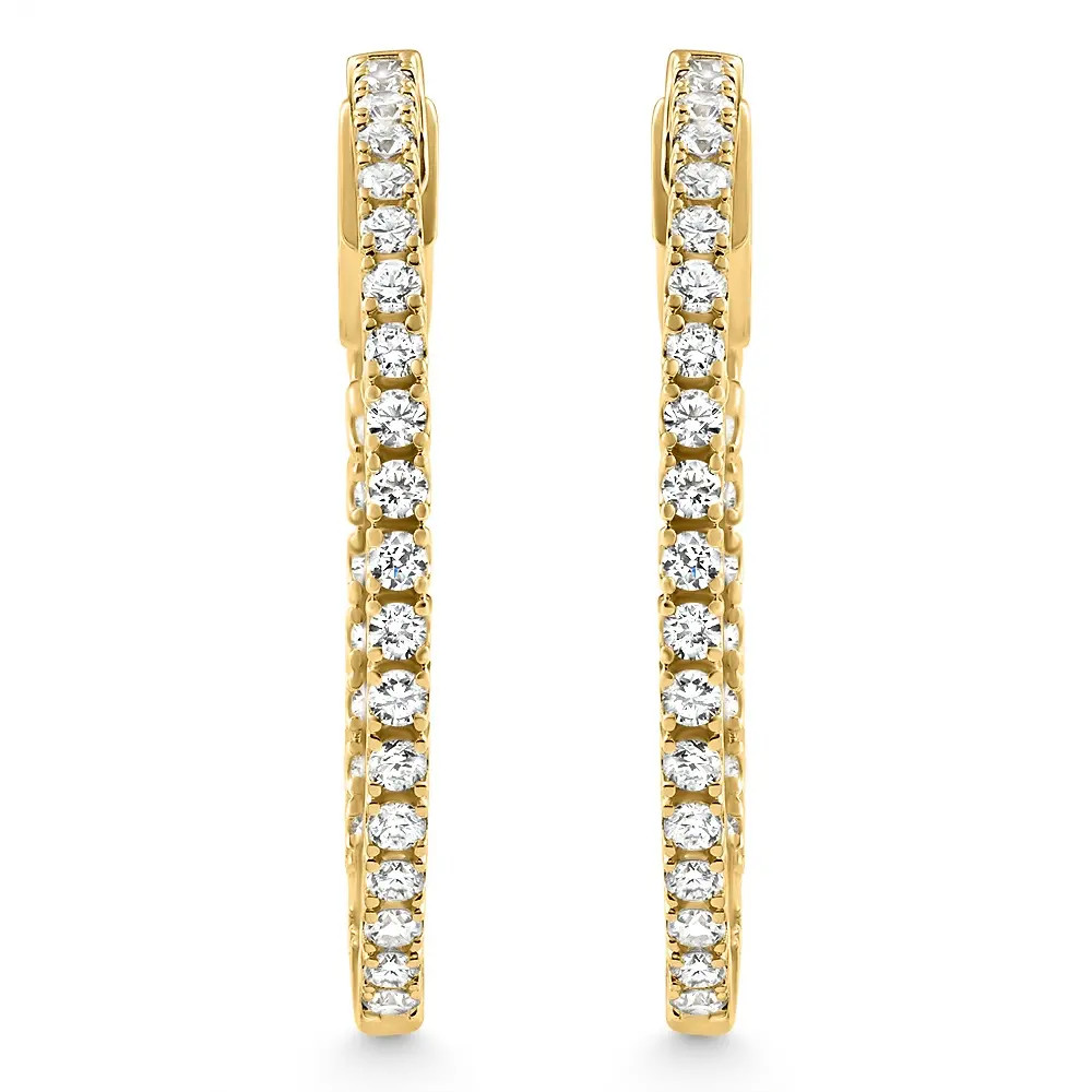 1.75 ct Lab Grown Diamond Hoops Inside Outside 1 1/3" 14K Gold Vault Lock (Women) | Nordstrom | Nordstrom