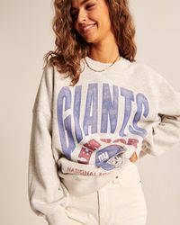 Women's New York Giants Graphic Oversized Sunday Crew | Women's Tops | Abercrombie.com | Abercrombie & Fitch (US)