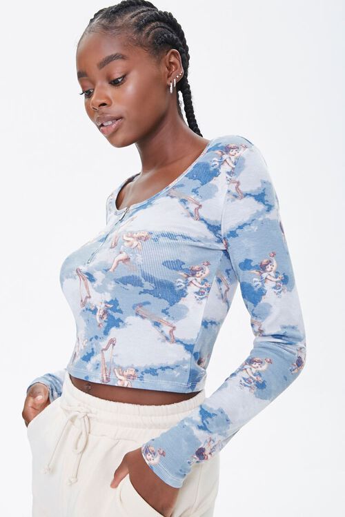 Cloud Wash Angel Graphic Top | Forever 21 (US)