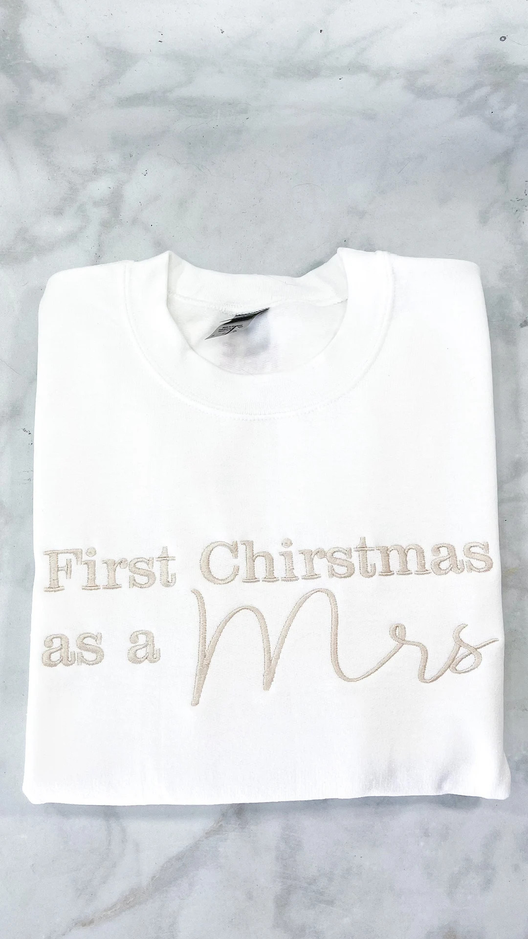 First Christmas as a Mrs Embroidered White Sweatshirt - Etsy | Etsy (US)