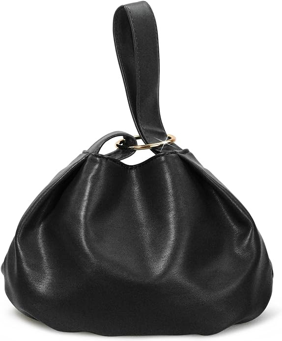 Women's Clutch Soft Vegan Leather Hobo Top Handle Bag Small Tote Purse | Amazon (US)