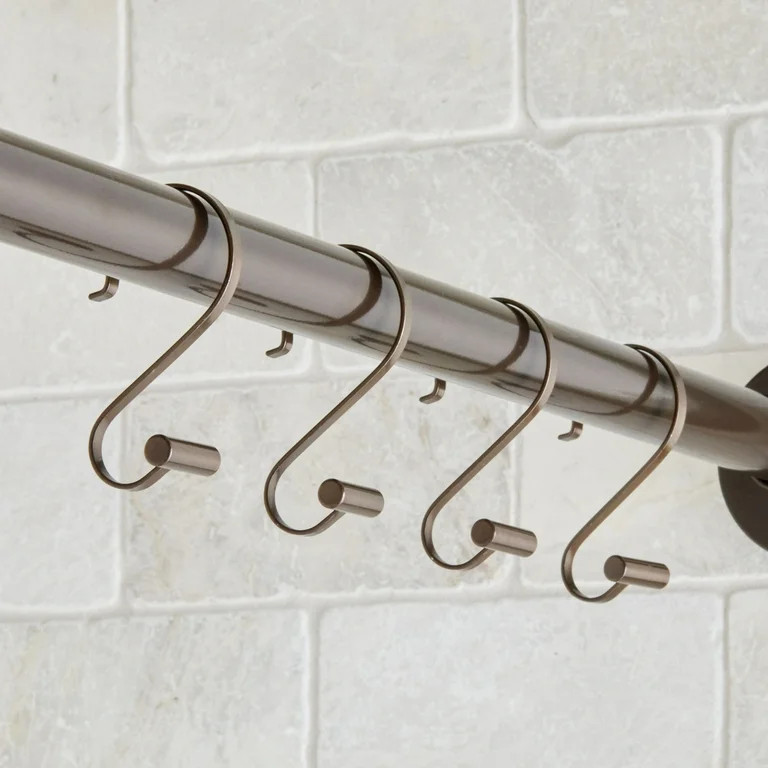 Better Homes & Gardens S-Shape Rustproof Stainless Steel Shower Hooks with T-Bar Ends, Bronze, 12 | Walmart (US)