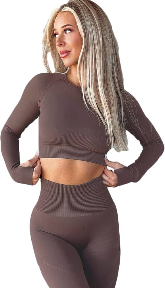 Beaufident Workout Sets for Women Active 2 Piece Seamless Matching High Waist Yoga Set Gym Outfit... | Amazon (US)