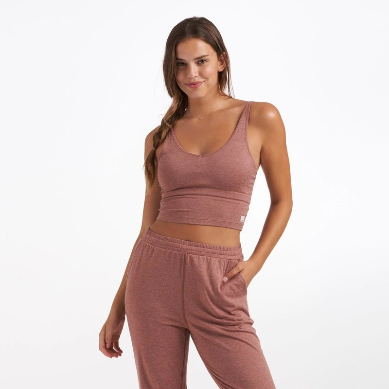 Halo Performance Crop | Light Terracotta Heather | Vuori Clothing