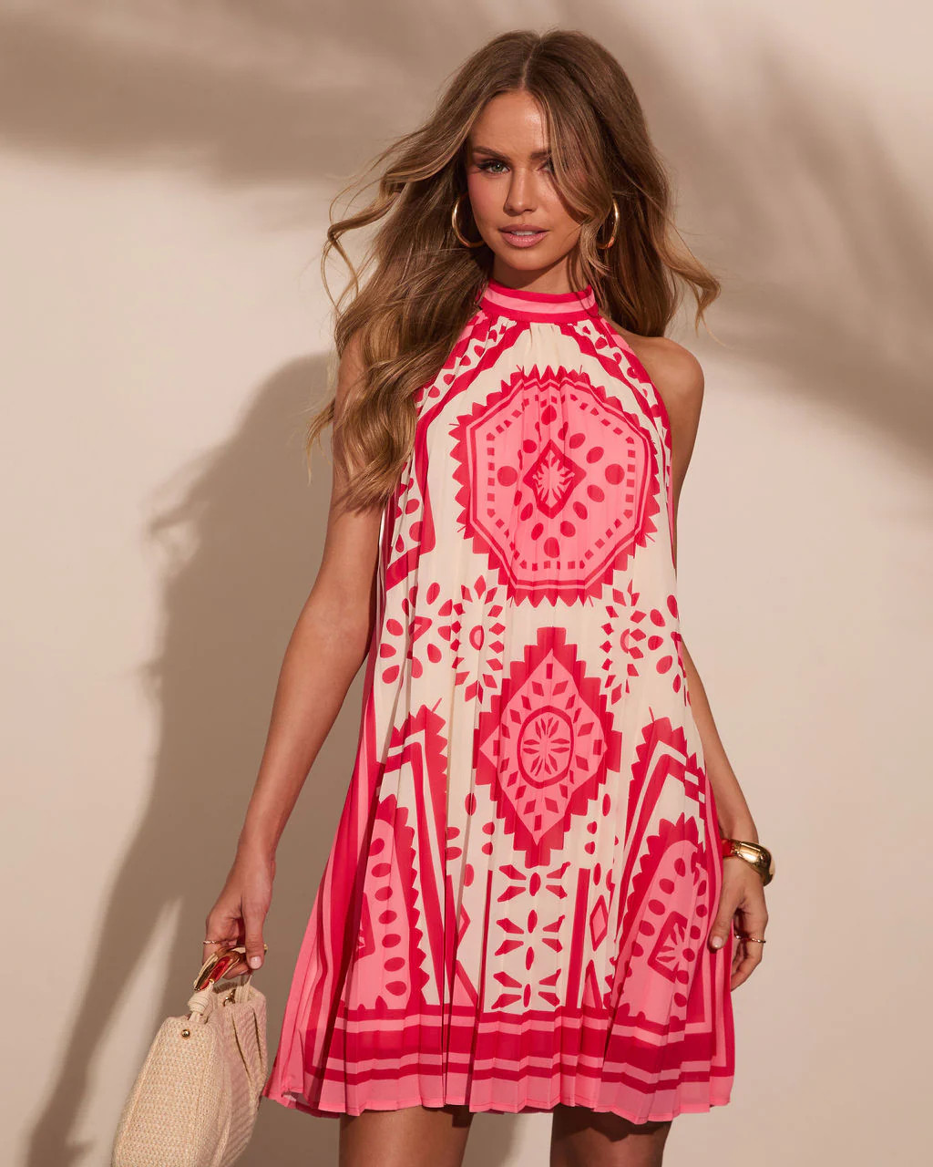Tessah Abstract Halter Neck Mini Dress | VICI