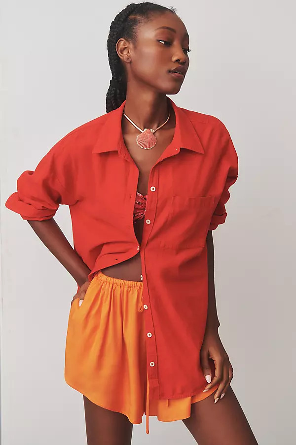 The Bennet Buttondown Shirt by Maeve: Linen Edition | Anthropologie (US)
