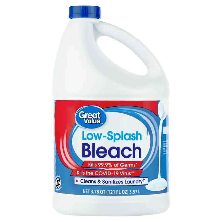 Great Value Concentrated Low Splash Bleach Regular, 121 floz | Walmart (US)