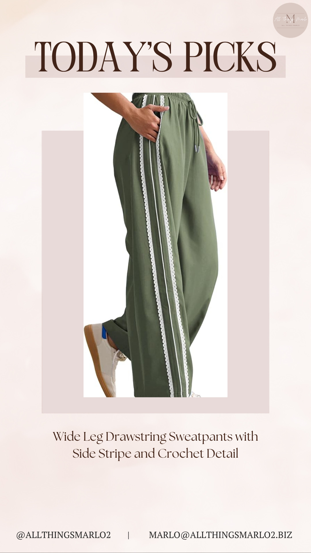 Wide Leg Drawstring Sweatpants with Side Stripe and Crochet Detail 

 #LTKSeasonal #LTKWorkwear #LTKTravel