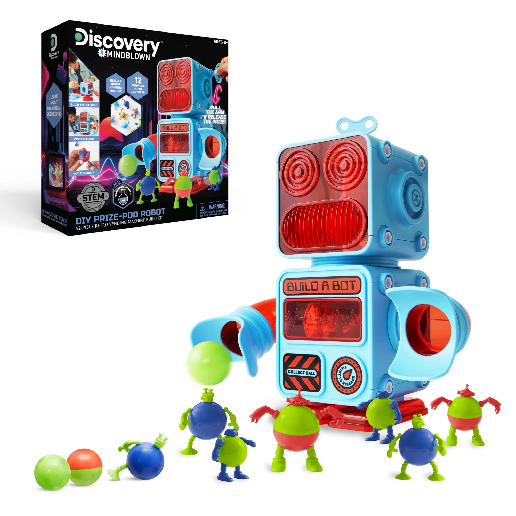 Discovery #Mindblown DIY Prize-Pod Robot 52-Piece Retro Vending Machine Build Kit for Children | Walmart (US)