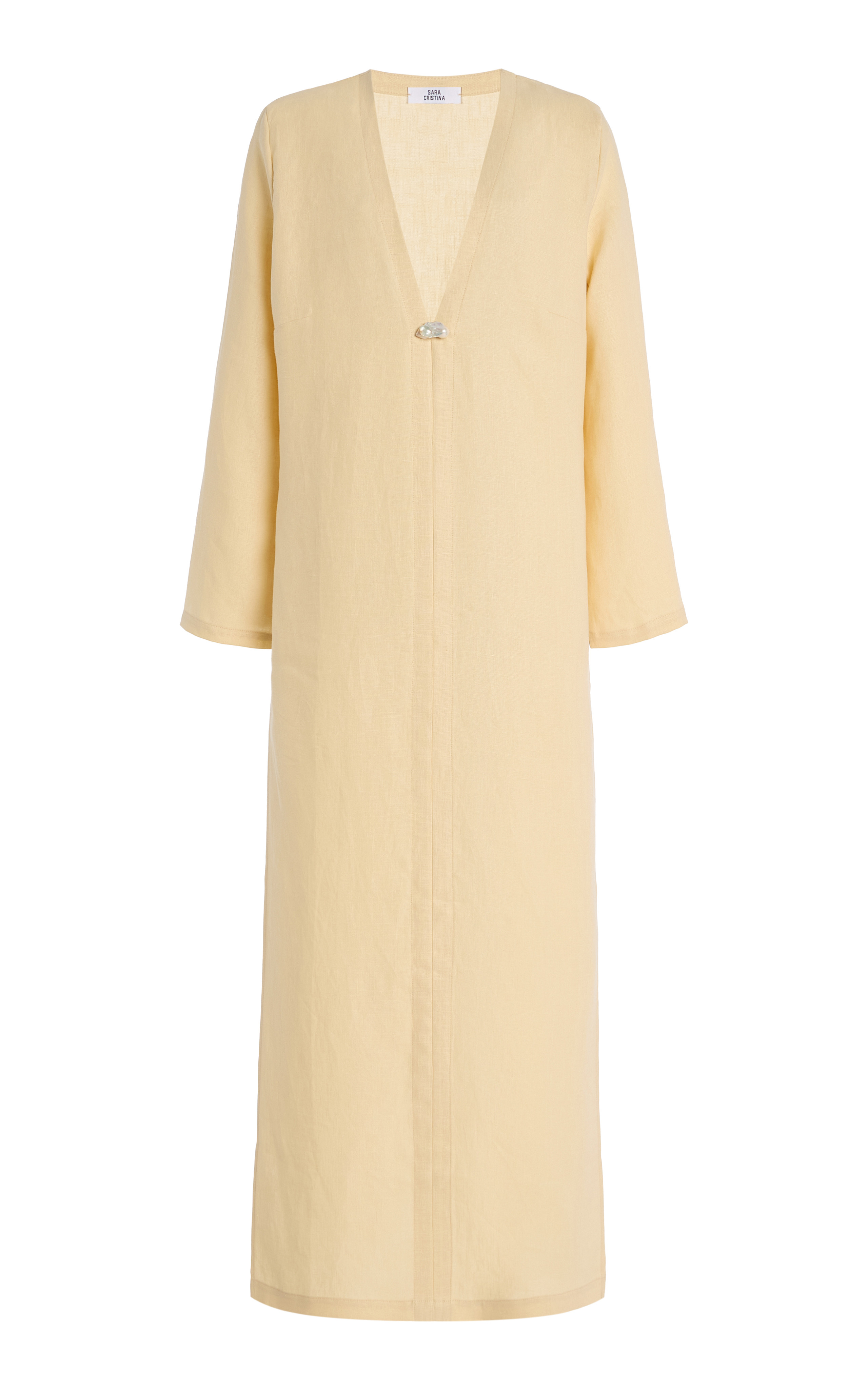 Pearl-Embellished Linen Maxi Dress | Moda Operandi (Global)