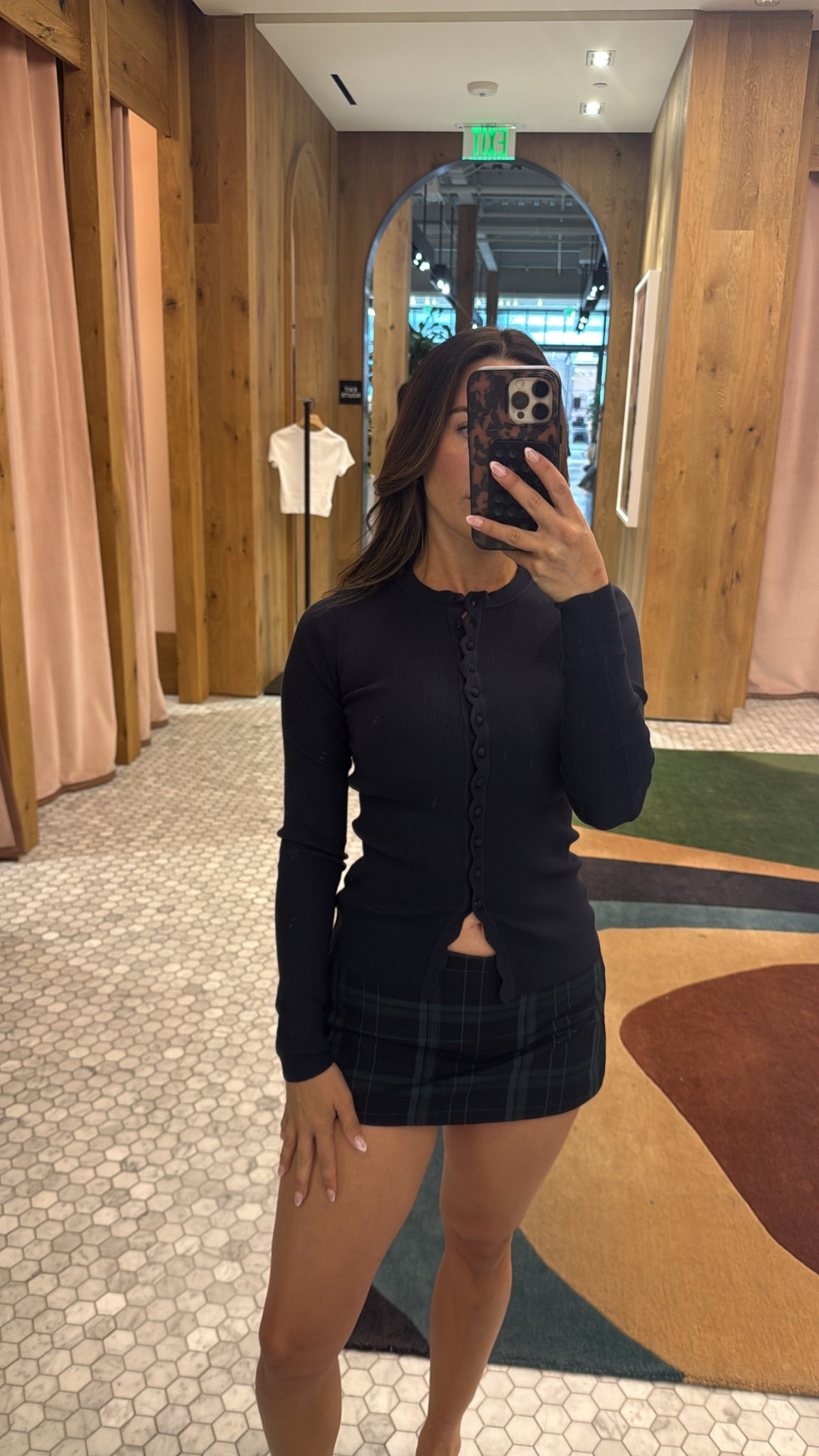 New Aritzia finds! The cutest plaid skort and must have cardigan in Navy! 

#LTKPetite #LTKFindsUnder100