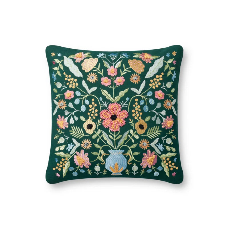 Rifle Paper Co. X Loloi Gabriella Evergreen / Multi Pillow | Wayfair North America