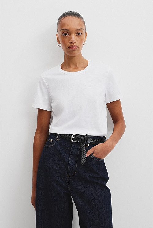 Australian Good Earth Cotton Slub Short Sleeve T-Shirt | Country Road