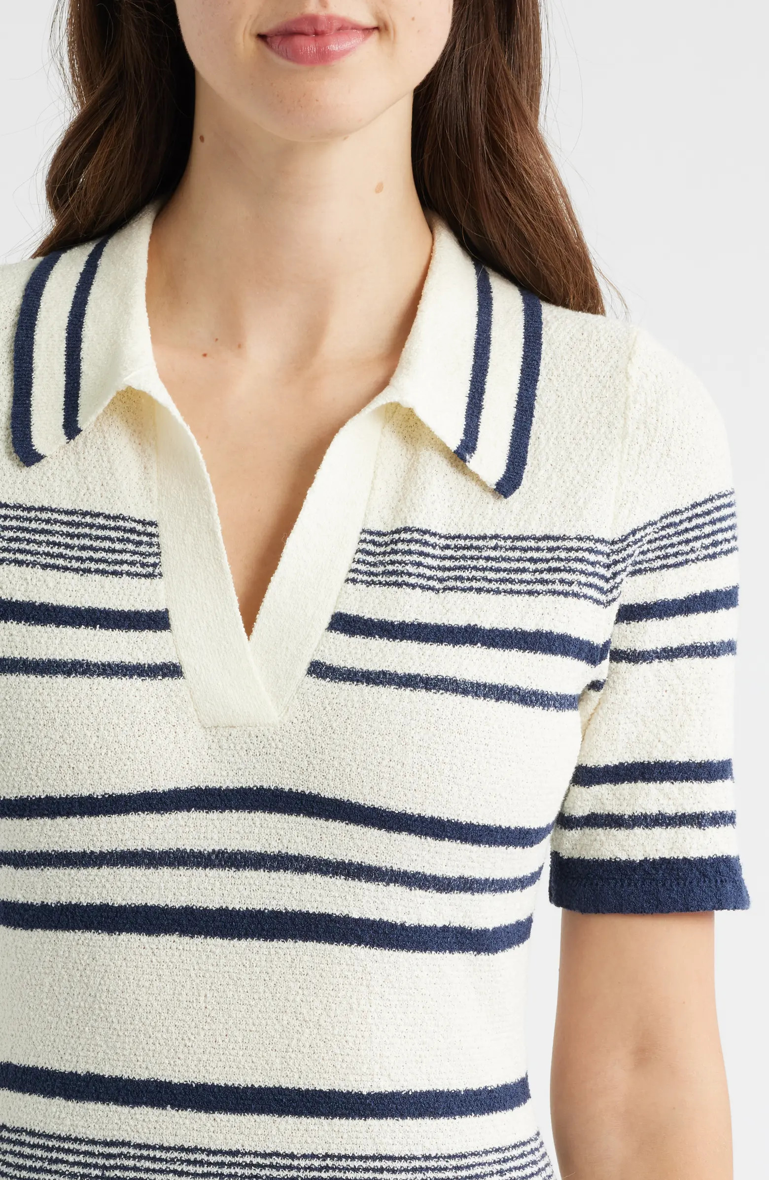 ZOE AND CLAIRE Stripe Midi Polo Sweater Dress | Nordstrom | Nordstrom