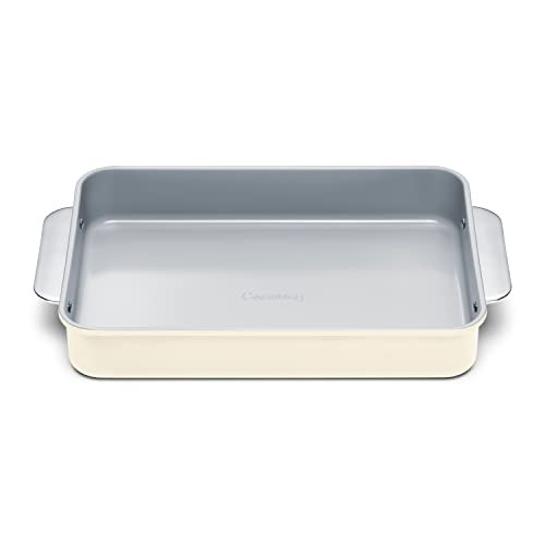 Caraway Non-Stick Ceramic 9”x13” Rectangle Pan - Naturally Slick Ceramic Coating - Non-Toxic, PTFE & PFOA Free - Perfect for Brownies, Lasagnas, and More - Cream | Amazon (US)