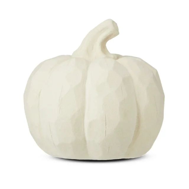 Harvest Cream Flocked Pumpkin, 3", by Way To Celebrate - Walmart.com | Walmart (US)