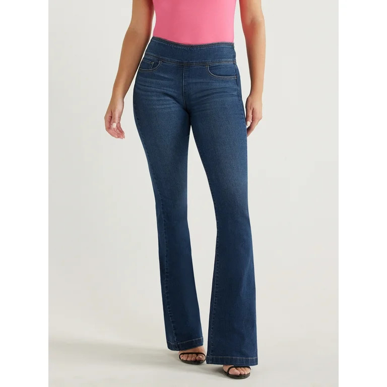Sofia Jeans Women's Melissa Flare Pull On High Rise Jeans, 33.5" Inseam, Sizes 2-20 | Walmart (US)