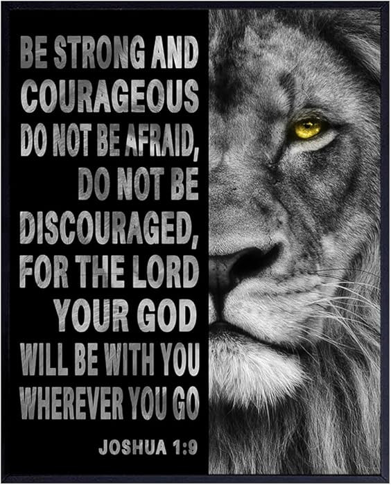Bible Verses Wall Decor for Men - Joshua 1 9 Christian Poster, Spiritual Gifts, Mens Christian Qu... | Amazon (US)