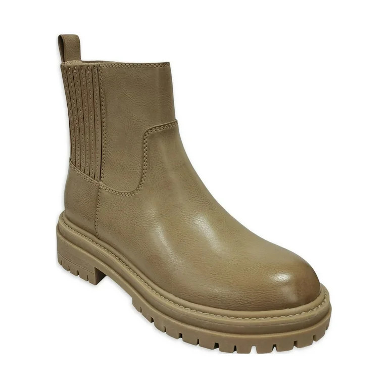 Time and Tru Women's Lug Chelsea Boots, Wide Width Available - Walmart.com | Walmart (US)