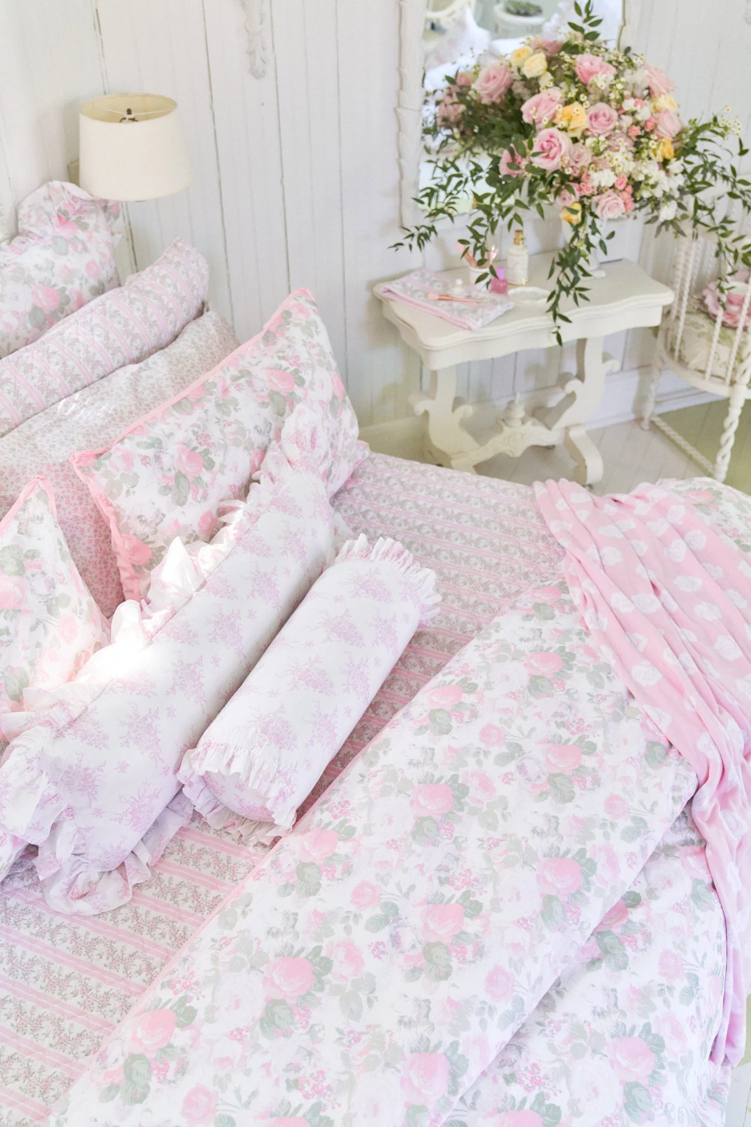 Palm Beach Rose Duvet Cover And Sham Set | LOVESHACKFANCY