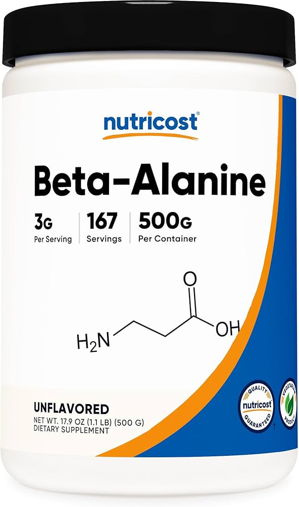 Nutricost Beta Alanine Powder 500 Grams (1.1lbs) - Pure Beta Alanine, Gluten Free & Non-GMO | Amazon (US)