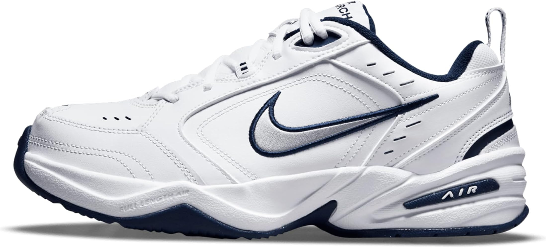 Amazon.com | Nike Men's NIKE AIR MONARCH IV (4E) RUNNING SHOES -8.5; White / Metallic Silver-Midn... | Amazon (US)