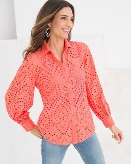 Eyelet Billow-Sleeve Blouse | Chico's