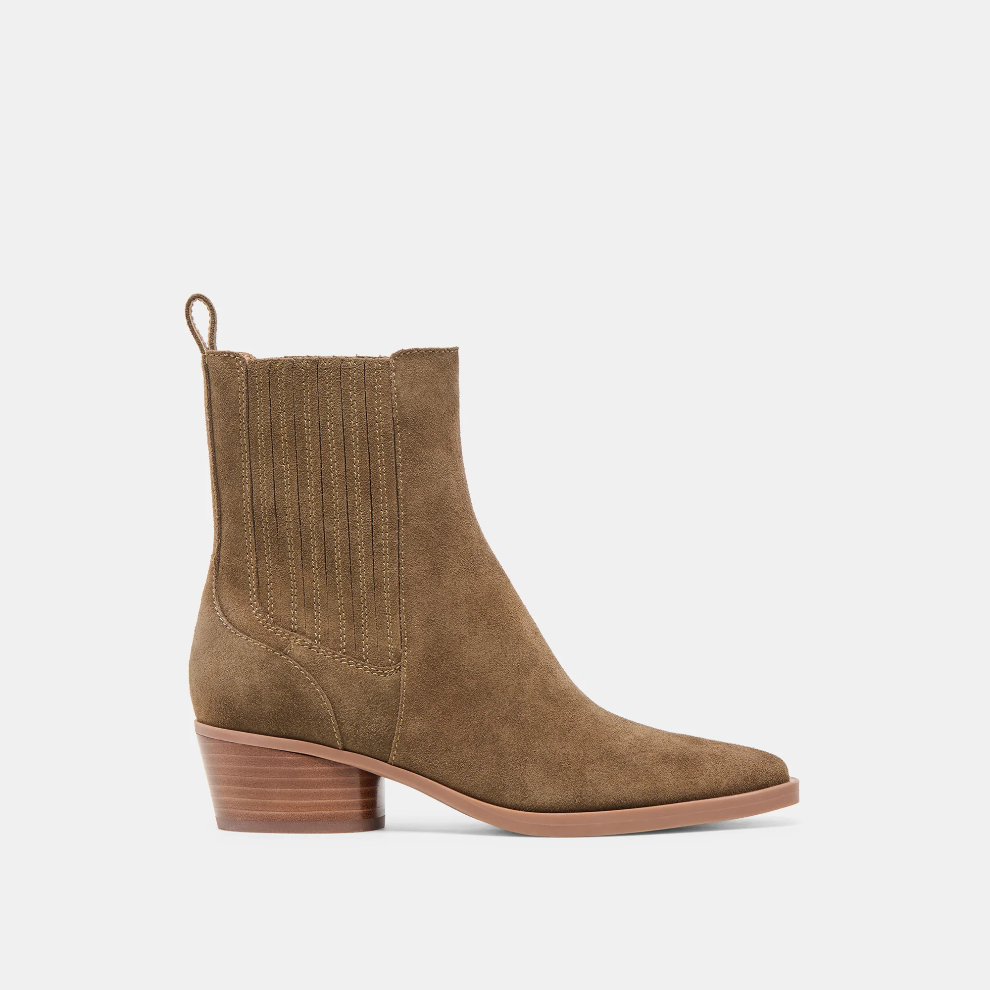 Faint H2O Olive Suede Booties | Dolce Vita | DolceVita.com