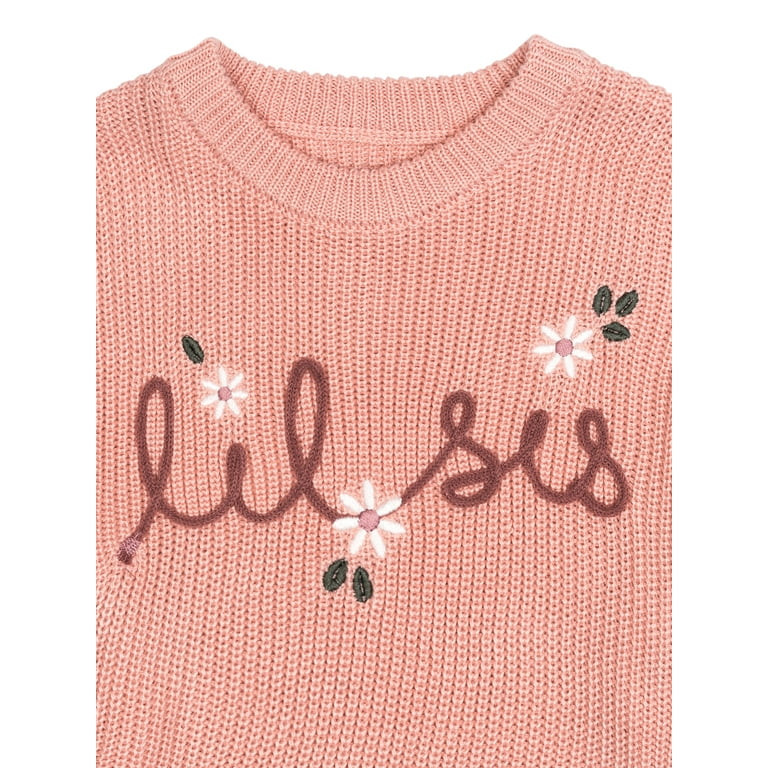 Modern Moments by Gerber Baby Girl Sibling Matching Sweater, Sizes 0/3 Months - 24 Months | Walmart (US)