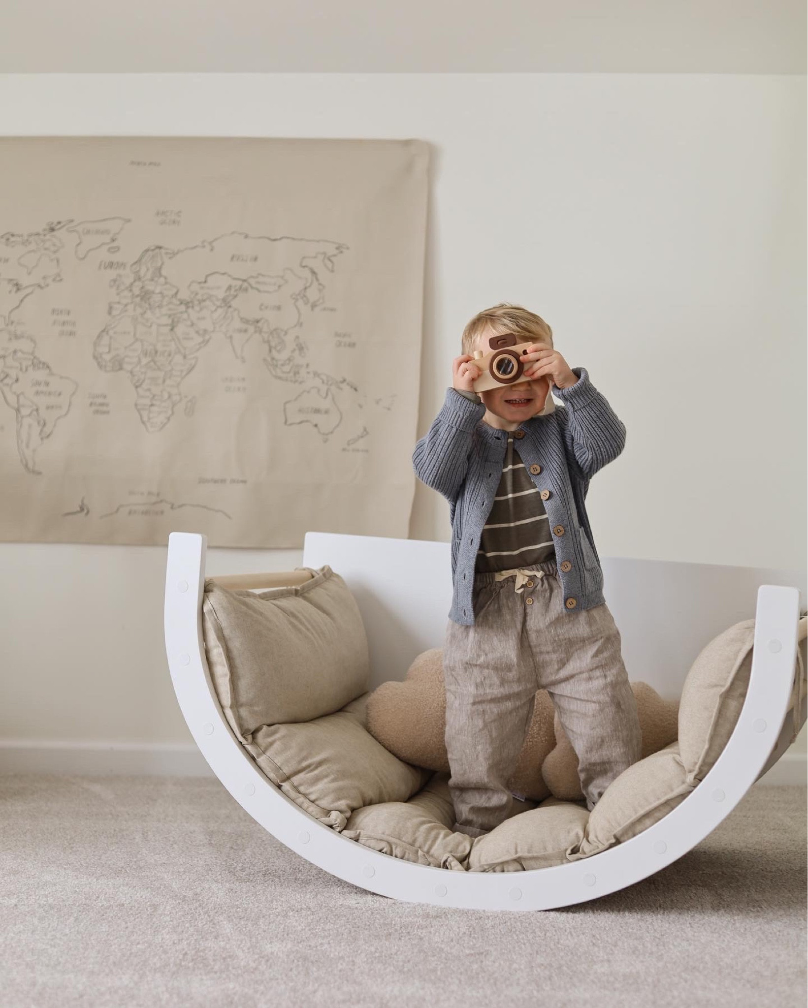 Neutral boy outfit. Transitional layered outfit, coastal vibes. Linen and knit pairing. Wooden toys & playroom inspo!

#LTKfamily #LTKkids #LTKbaby