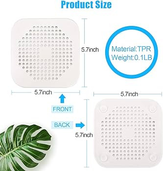 Square Drain Cover for Shower 5.7-inch TPR Drain Hair Catcher Flat Silicone Plug for Bathroom and... | Amazon (US)