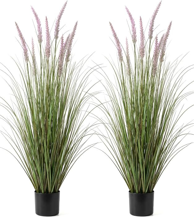Artificial Cattail Grass 4FT-2 Set, 48" Fake Outdoor Indoor Plants | Amazon (US)