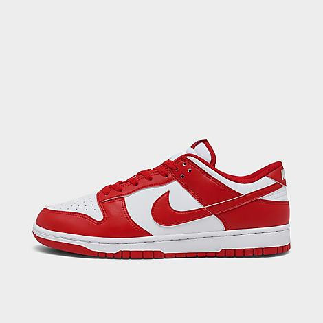 Nike Men's Dunk Low Retro Casual Shoes in White/University Red/White Size: 6.0 | Finish Line (US)