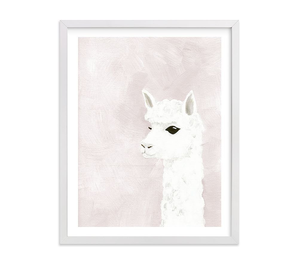 Minted(R) Alpaca Wall Art by Stacey Hill; 16x20, White | Pottery Barn Kids