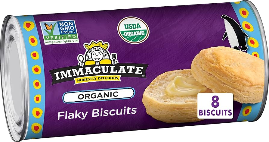 Immaculate Baking Organic Flaky Biscuits, Refrigerated Dough, 8 Biscuits, 16 oz. | Amazon (US)