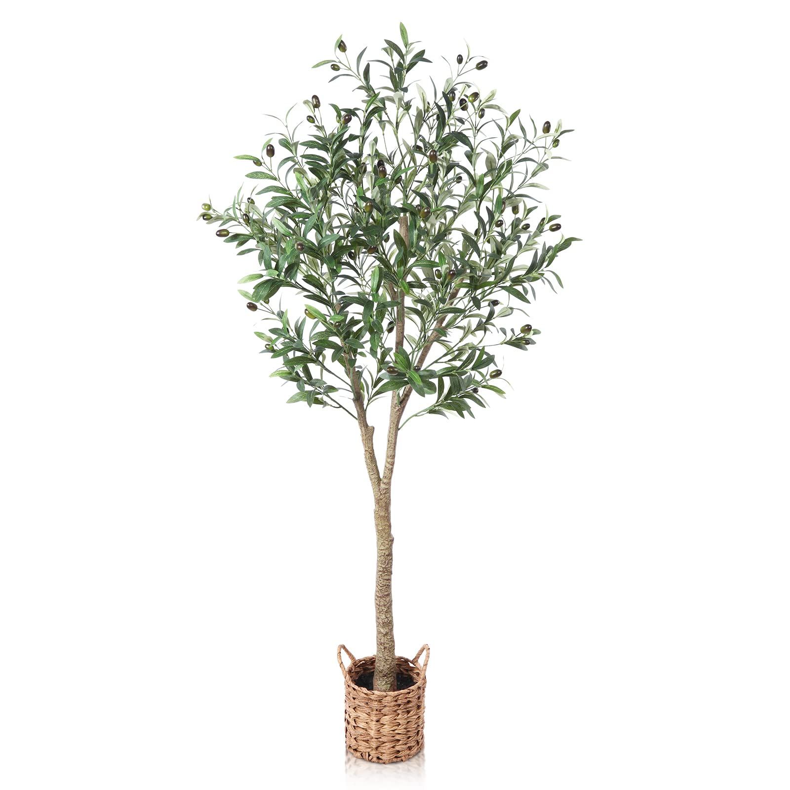 SOGUYI Artificial Olive Tree 5ft Tall Fake Plant, Faux Olive Tree Topiary Silk Trees with Handmade W | Amazon (CA)