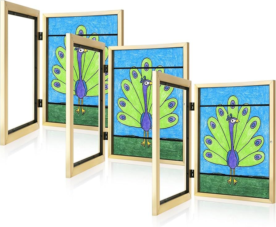 [3-Pack] Kids Art Frames, 8.5x11 Front Opening Kids Artwork Frames Changeable, Gold Artwork Displ... | Amazon (US)