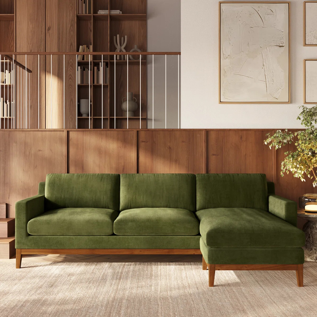 Zyon 105.5" Performance Fabric Reversible Chaise Sectional | Wayfair North America