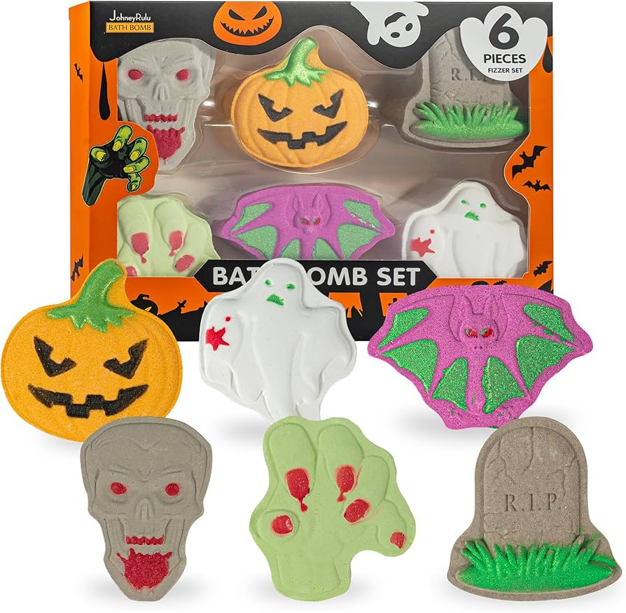 Halloween Bath Bombs for Kids - 6 Pack Spooky Bubble Bath Bomb Set, Halloween Stuff Great Relaxin... | Amazon (US)
