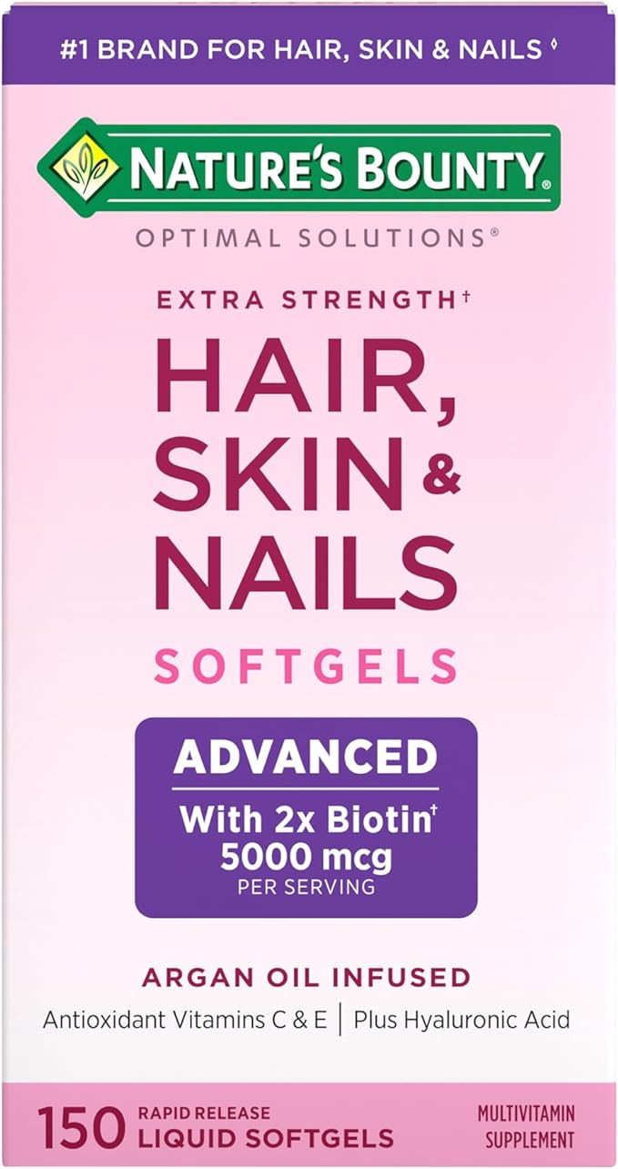 Nature's Bounty Advanced Hair, Skin & Nails, Argan-Infused Vitamin Supplement with Biotin and Hya... | Amazon (US)
