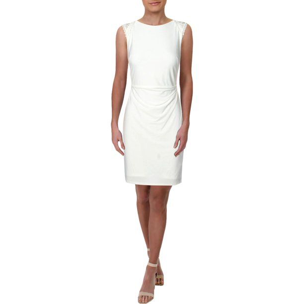 Lauren Ralph Lauren Womens Nadysha Lace Inset Business Wear to Work Dress | Walmart (US)