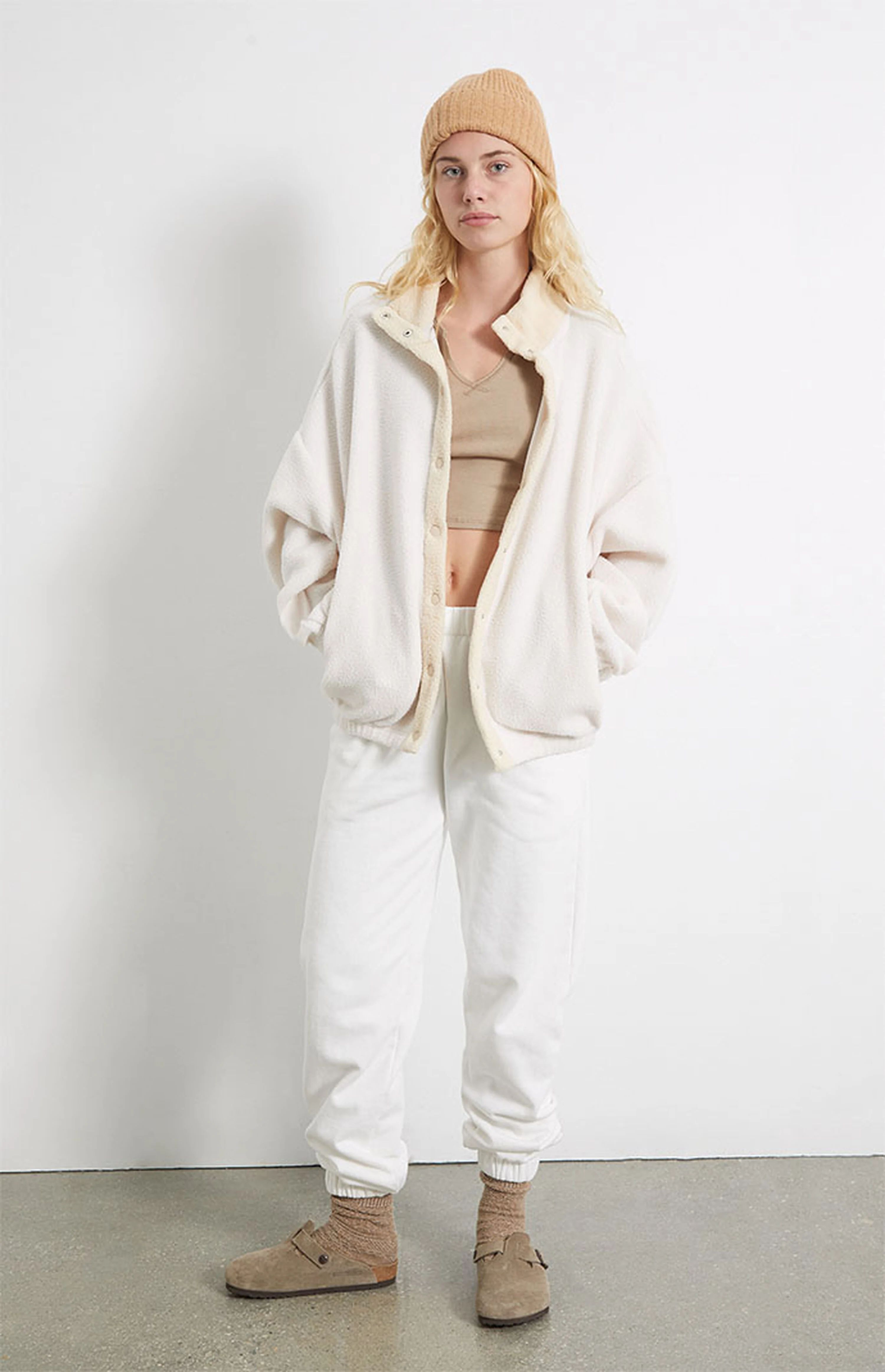 PacSun Cozy Snap Mock Neck Sherpa Fleece Shacket | PacSun