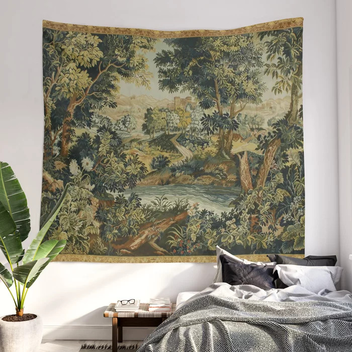 Antique 18th Century Verdure French Aubusson Tapestry Wall Tapestry | Society6