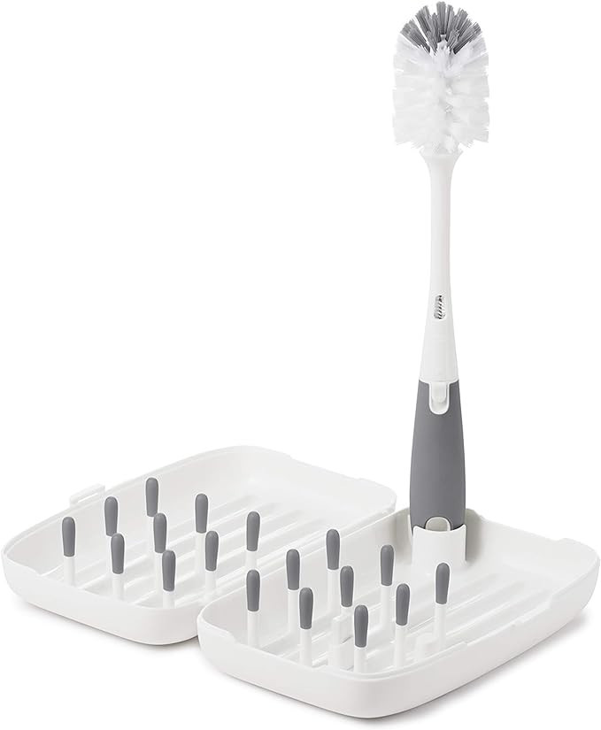 OXO Tot Travel Size Drying Rack with Bottle Brush- Gray | Amazon (US)