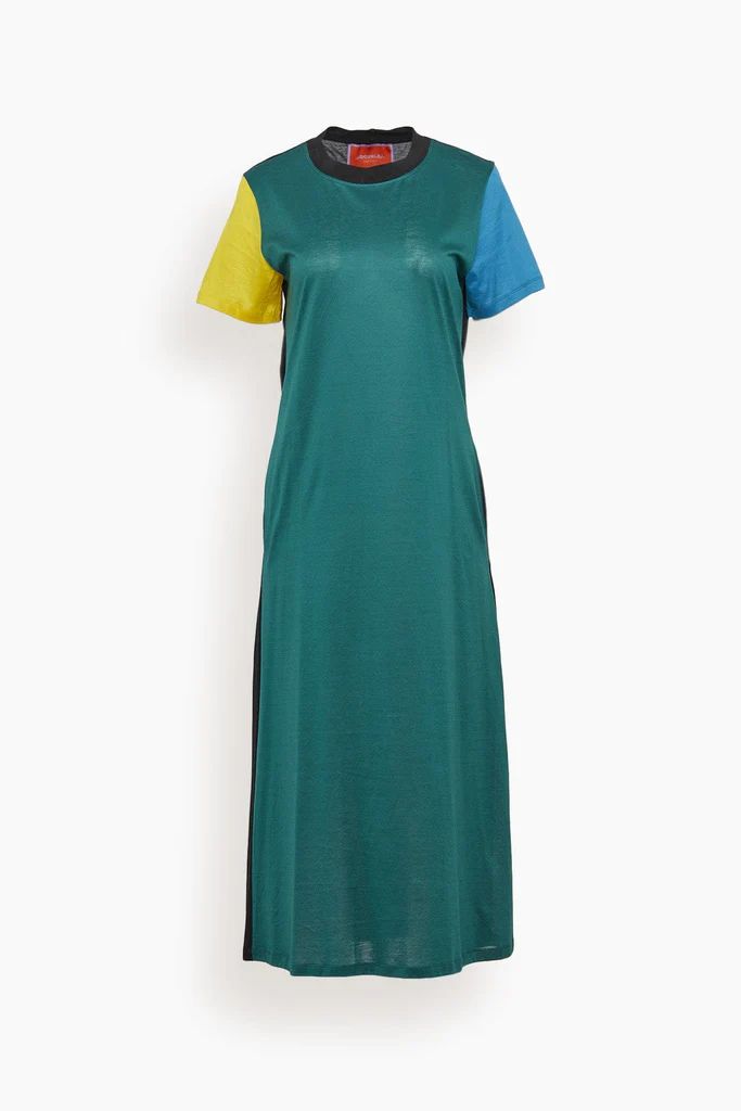 Sporty Swing Dress in Color Block Green | Hampden Clothing