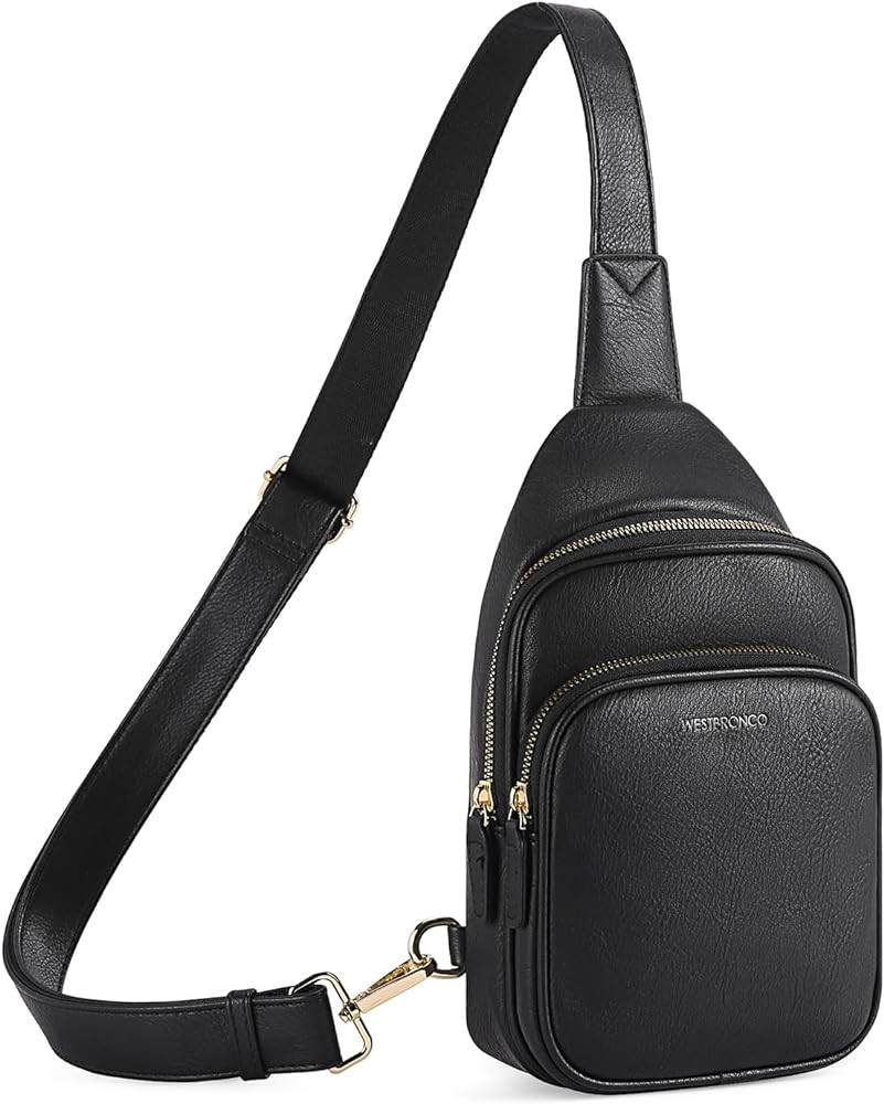 WESTBRONCO Sling Bag Small Crossbody Bags for Women Vegan Leather Fanny Pack Chest Bags for Trave... | Amazon (US)