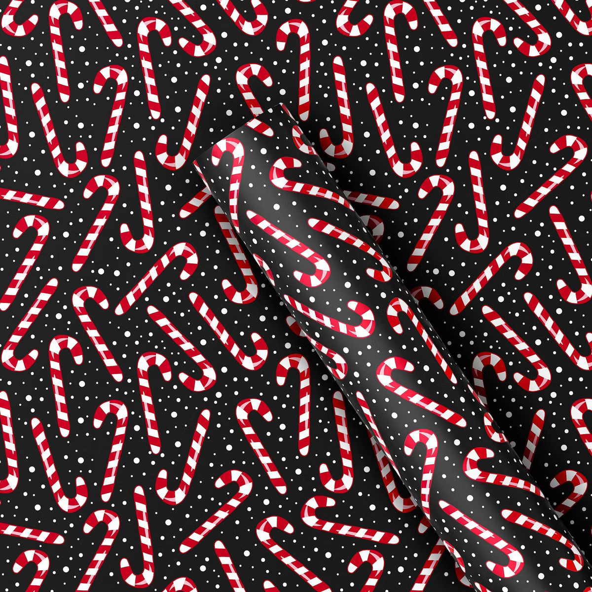 50 sq ft Candy Cane Christmas Gift Wrap Black - Wondershop™: Paper, Shapes, FSC Certified, 20x3... | Target