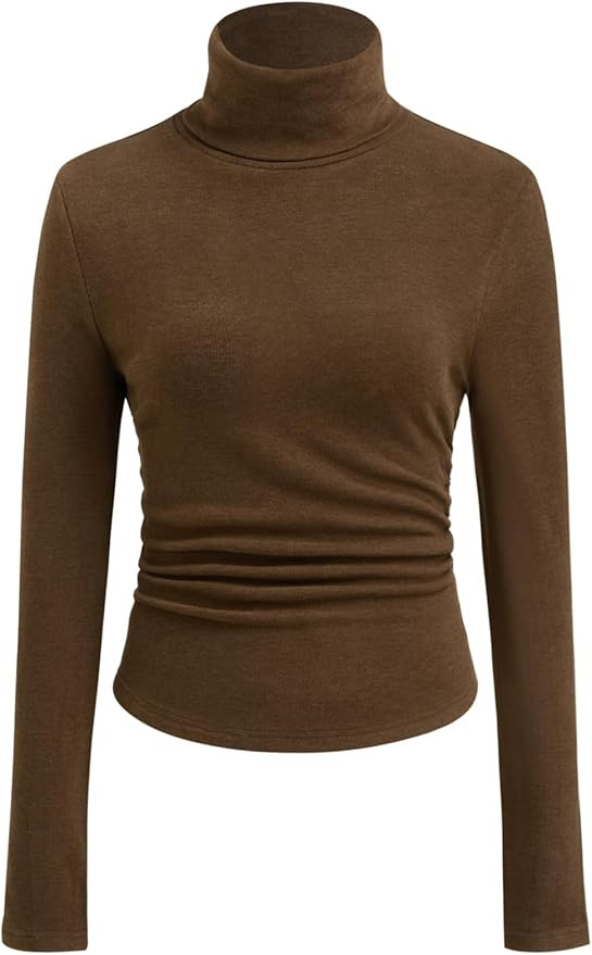 CIDER Women's Turtleneck Neck Top Thermal Long Sleeve Shirts Fall Fashion Going Out Basic Tee Win... | Amazon (US)